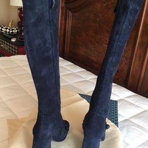 Tory Burch Blue Suede Boots